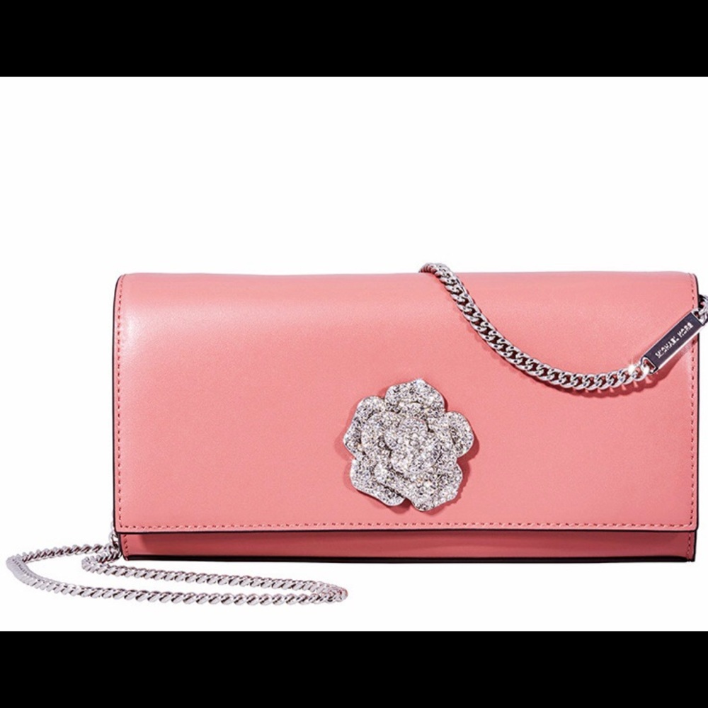 Michael Kors Bellamie Large Leather Clutch Purse
